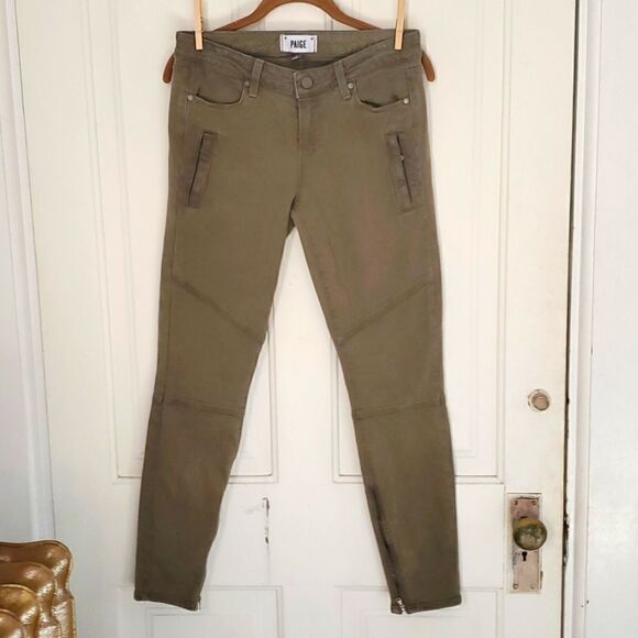 Paige Olive Green Jeans - Picture 1 of 11